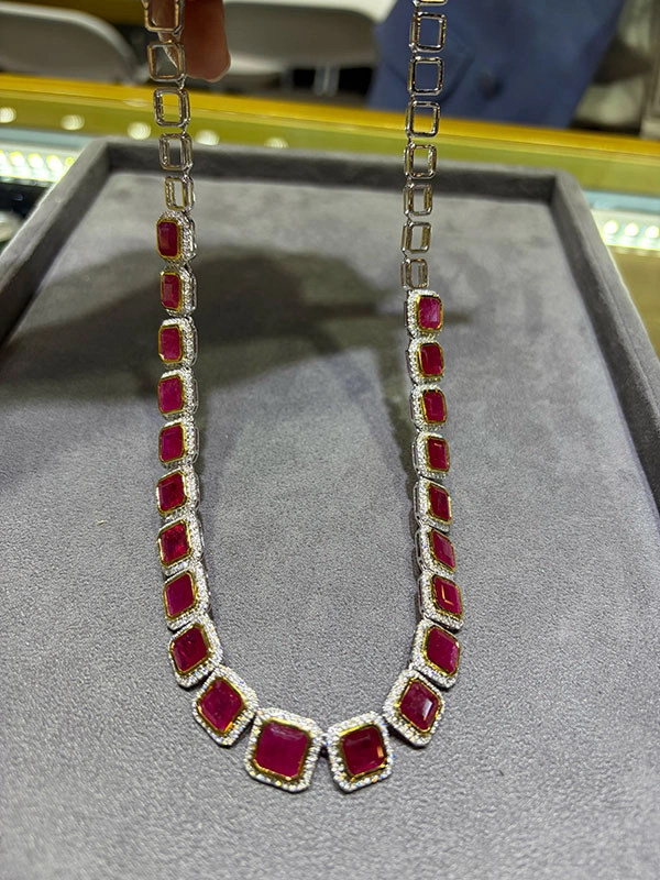 Golden Stone ruby necklace