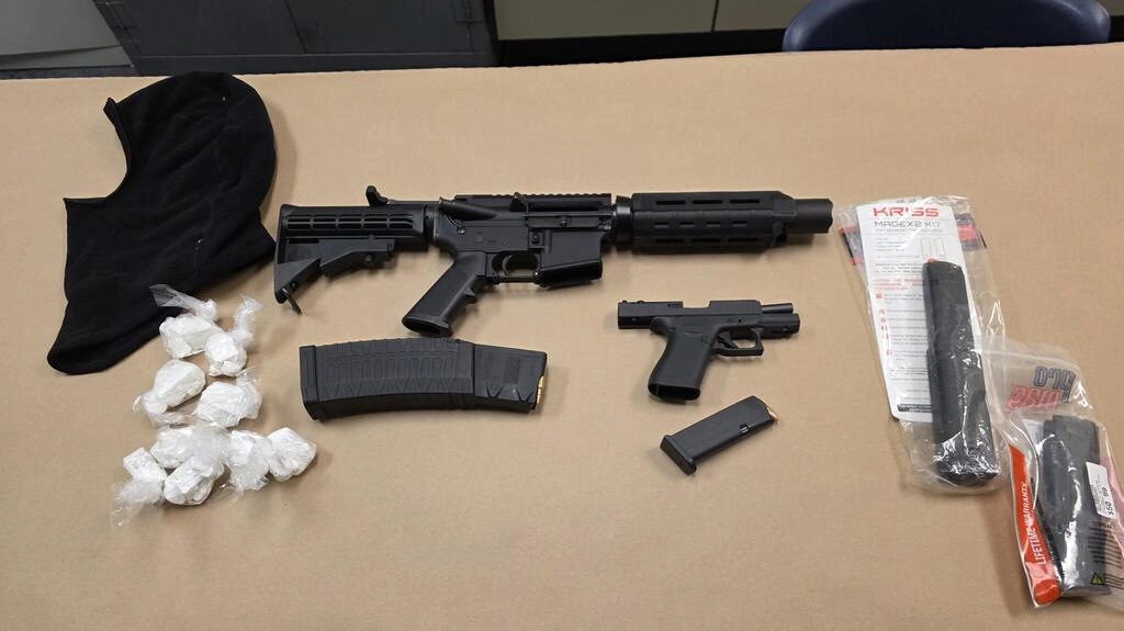 Evidence recovered following arrest of robbery suspect
