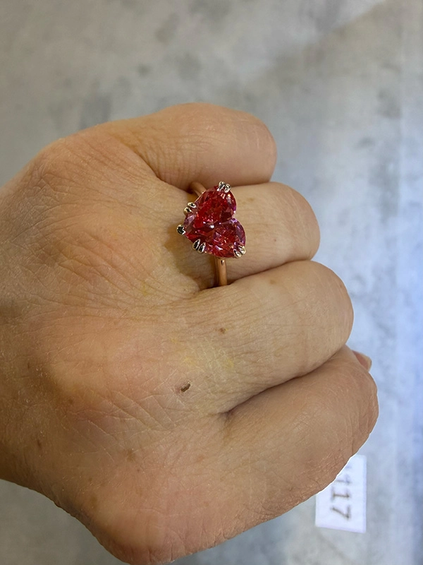 Unicorn pink lab diamond ring