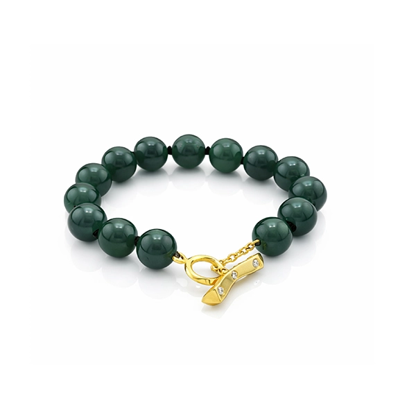 Gold and Smoke bead bracelet