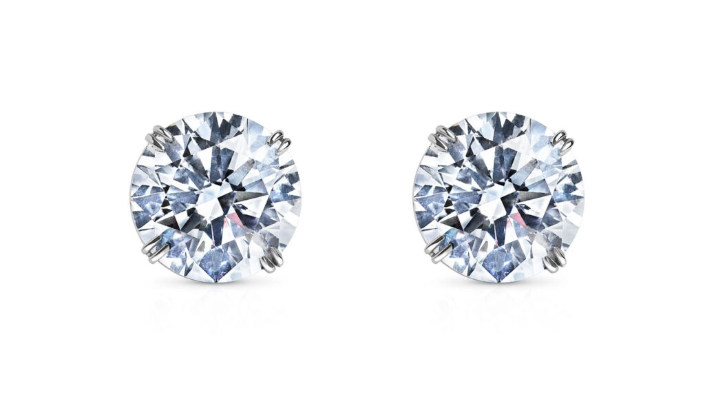 This pair of stud earrings made for Pharrell Williams features two round brilliant-cut, 4.01-carat, D diamonds at Joopiter image