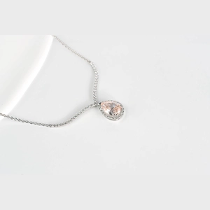 Pink Pear Diamond Necklace