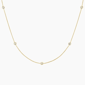 18K Yellow GoldBezel Strand 36 in. Diamond Necklace