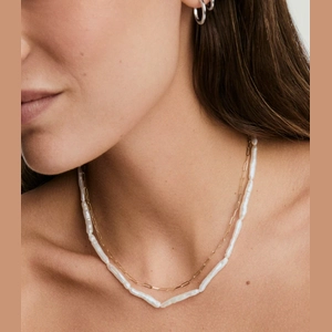 Phoebe Pearl Necklace Sterling Silver, Pearl