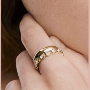 Ava Eternity Band 18k Gold Vermeil, Lab Grown White Sapphire