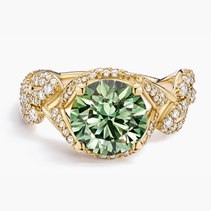 Jane Goodall Olive Branch Lab Diamond Cocktail Ring (3 3/4 ct. tw.) in 18K Yellow Gold