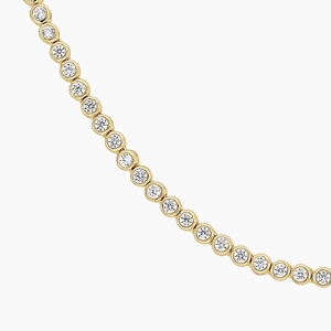 14K Yellow GoldBezel Lab Diamond Tennis Necklace