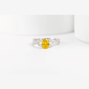 Yellow Oval Diamond Ring