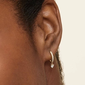 Heart Shaped Lab Diamond Huggie Earrings (1/3 ct. tw.)