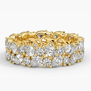 Olivetta Double Row Lab Eternity Diamond Ring in 18K Yellow Gold