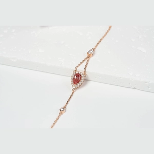 Red Pear Diamond Necklace
