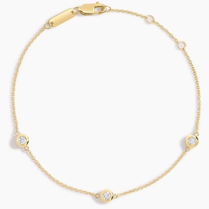 Three Diamond Bezel Bracelet