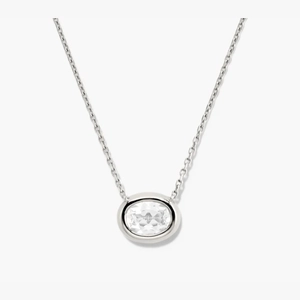 Lucia Necklace Sterling Silver, Lab Grown White Sapphire