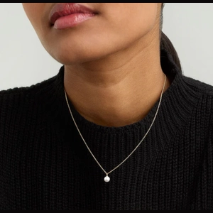 Mini Pearl Pendant Necklace 18k Gold Vermeil, Pearl