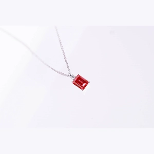 Red Emerald Diamond Necklace
