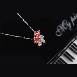 Pink Heart Diamond Necklace