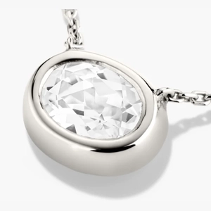 Lucia Necklace Sterling Silver, Lab Grown White Sapphire