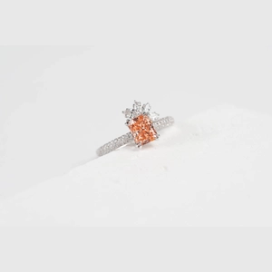 Pink Radiant Diamond Ring
