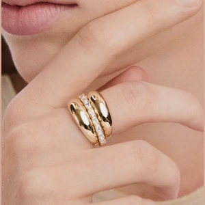 Aurora Radiant Eternity Ring 18k Gold Vermeil, Lab Grown White Sapphire