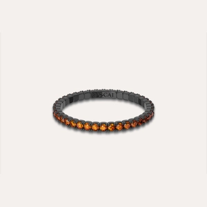 Classic Orange Gemstone Tennis Ring