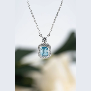 Blue Emerald Diamond Necklace