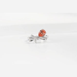 Red Pear Diamond Ring
