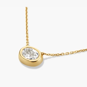 Lucia Necklace 18k Gold Vermeil, Lab Grown White Sapphire
