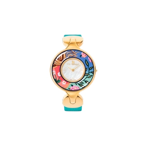 Watch Helena / Calf leather watch strap - turquoise
