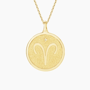 Aries Zodiac Diamond Pendant
