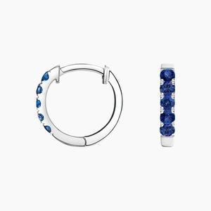 14K White GoldSoiree Sapphire Huggie Earrings