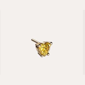 Solitaire Heart Cut Diamond Stud Earring, 0.5ct