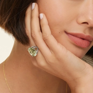 Garden Party Prasiolite and Diamond Cocktail Ring