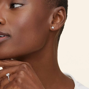 18K White GoldPrincess Lab Diamond Stud Earrings (1 ct. tw.)