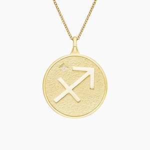 14K Yellow GoldLuxe Sagittarius Zodiac Pavé Pendant