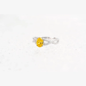 Yellow Oval Diamond Ring