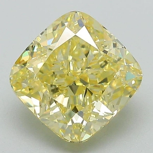 3.06 Ct. Fancy Intense Yellow Cushion Lab Grown Diamond