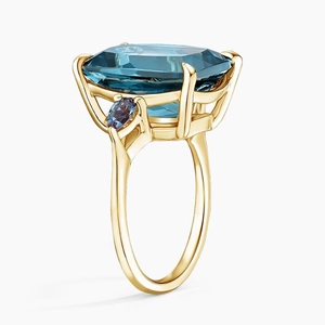 Soiree London Blue Topaz and Lab Alexandrite Cocktail Ring
