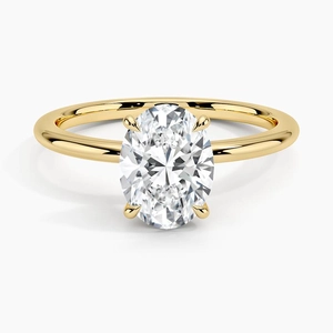 Petite Elodie 1.5mm Solitaire with 1.5ct Oval Certified Natural Diamond