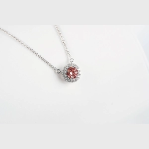 Red Round Diamond Necklace