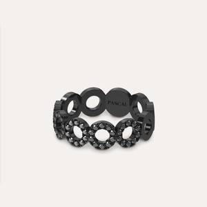 Centric Circular Black Diamond Ring