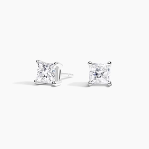 18K White GoldPrincess Lab Diamond Stud Earrings (1 ct. tw.)