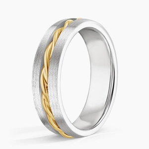Mixed Metal Twist 6mm Wedding Ring