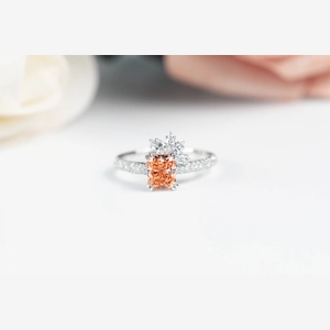 Pink Radiant Diamond Ring