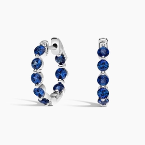 18K White GoldAmalfi Sapphire Hoop Earrings