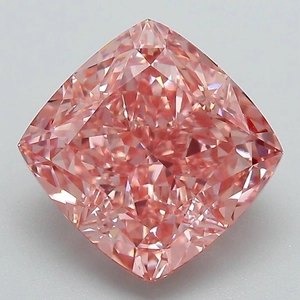 4.23 Ct. Fancy Vivid Pink Cushion Lab Grown Diamond