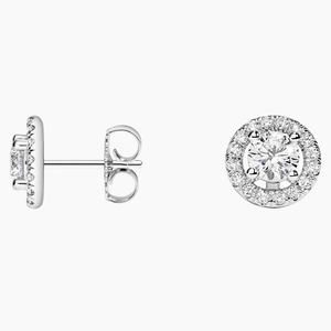 18K White GoldLab Grown Diamond Halo Stud Earrings (1 1/5 ct. tw.)
