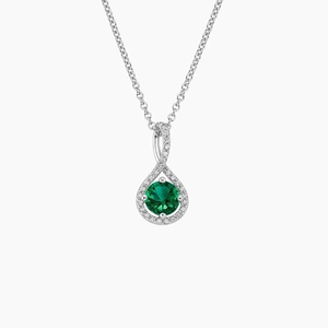 Lab Grown Emerald Pavé Twist Pendant
