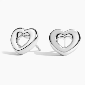 Heart Shaped Tube Stud Earrings