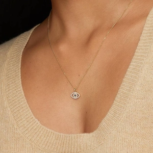 Evil Eye Sapphire and Diamond Pendant