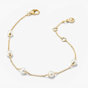 Mini Pearl Satellite Bracelet 18k Gold Vermeil, Pearl